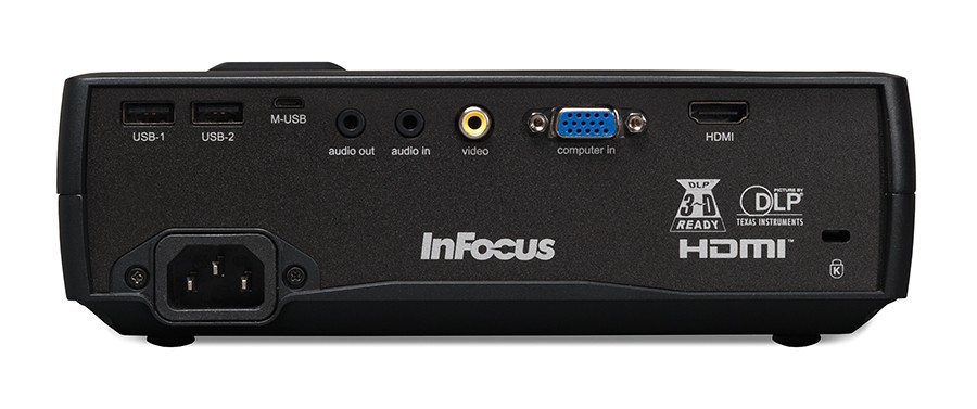 InFocus IN1116 back panel inputs